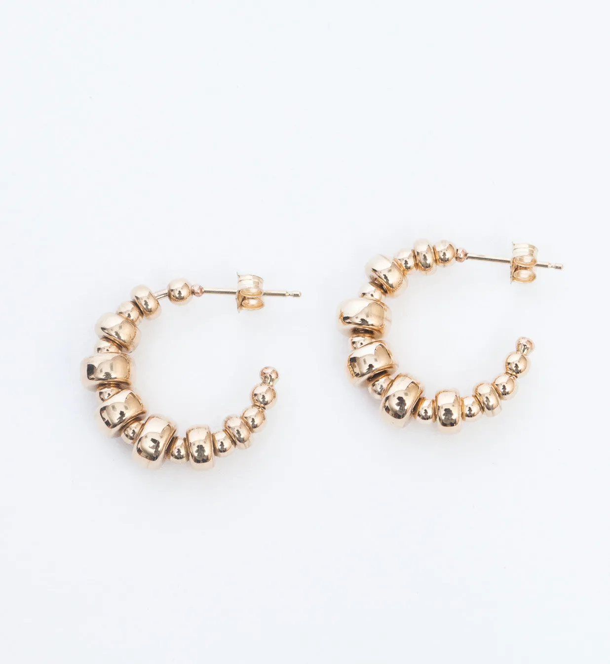 Small Graduated Rondelle Bead Hoops