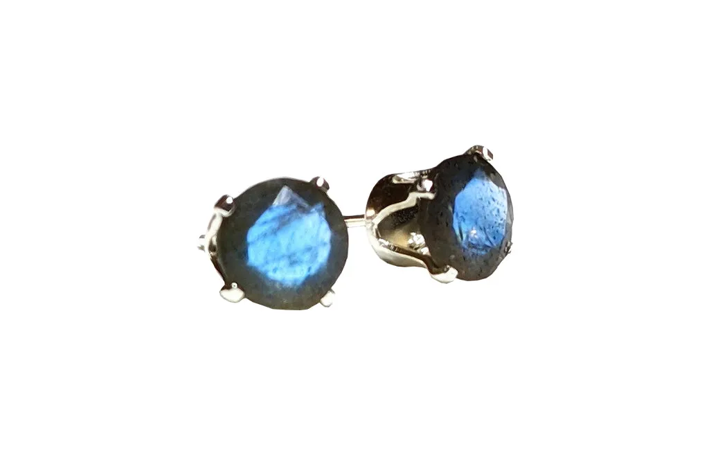 Sterling Silver labradorite studs