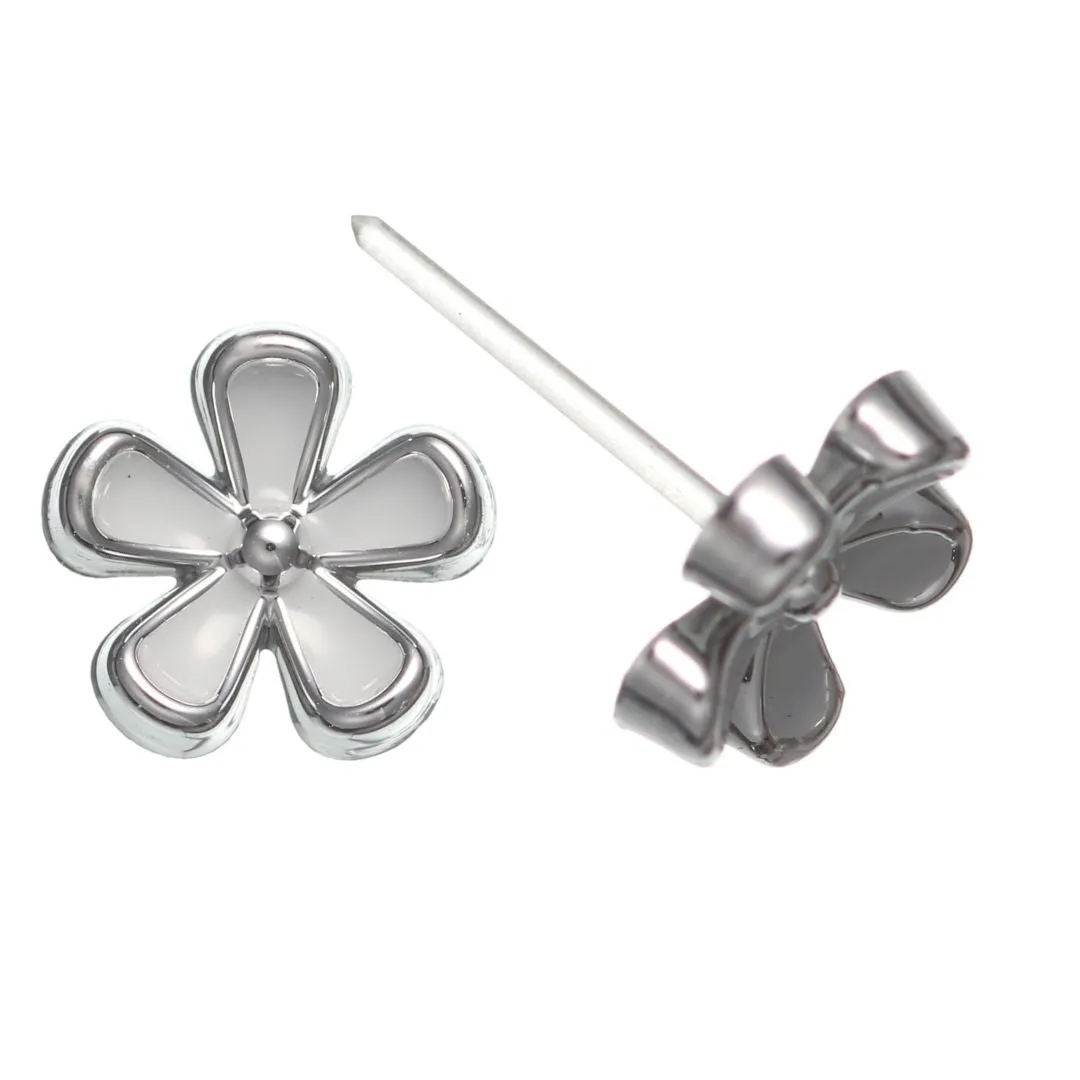 Tiny Colorful Flower Studs Hypoallergenic Earrings for Sensitive Ears Made with Plastic Posts