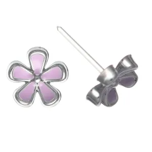 Tiny Colorful Flower Studs Hypoallergenic Earrings for Sensitive Ears Made with Plastic Posts