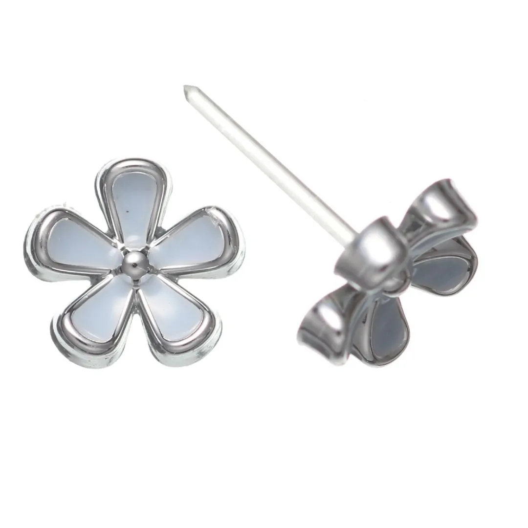 Tiny Colorful Flower Studs Hypoallergenic Earrings for Sensitive Ears Made with Plastic Posts