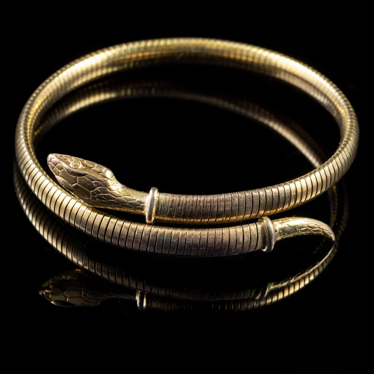 Vintage Snake Bangle 18Ct Rolled Gold