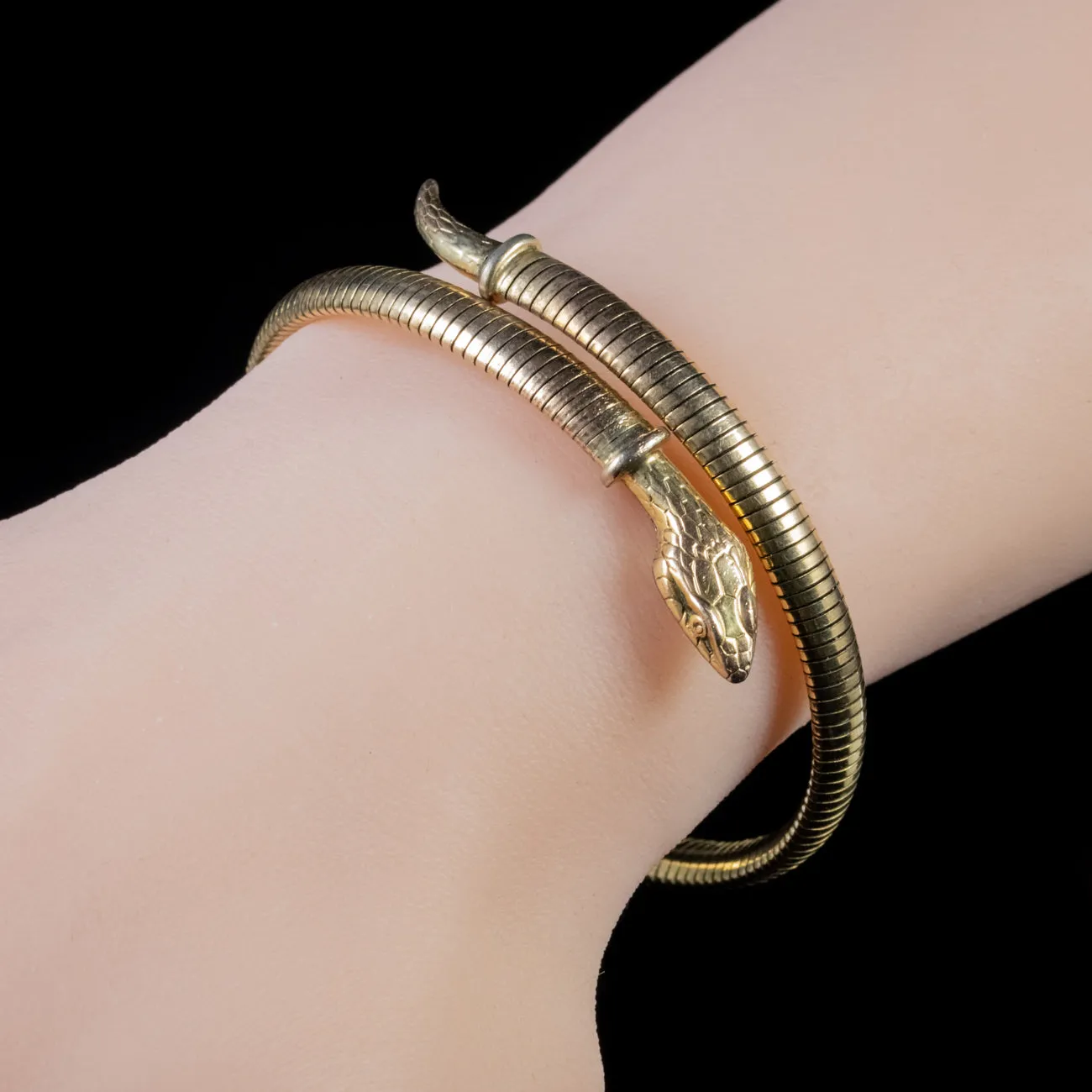 Vintage Snake Bangle 18Ct Rolled Gold