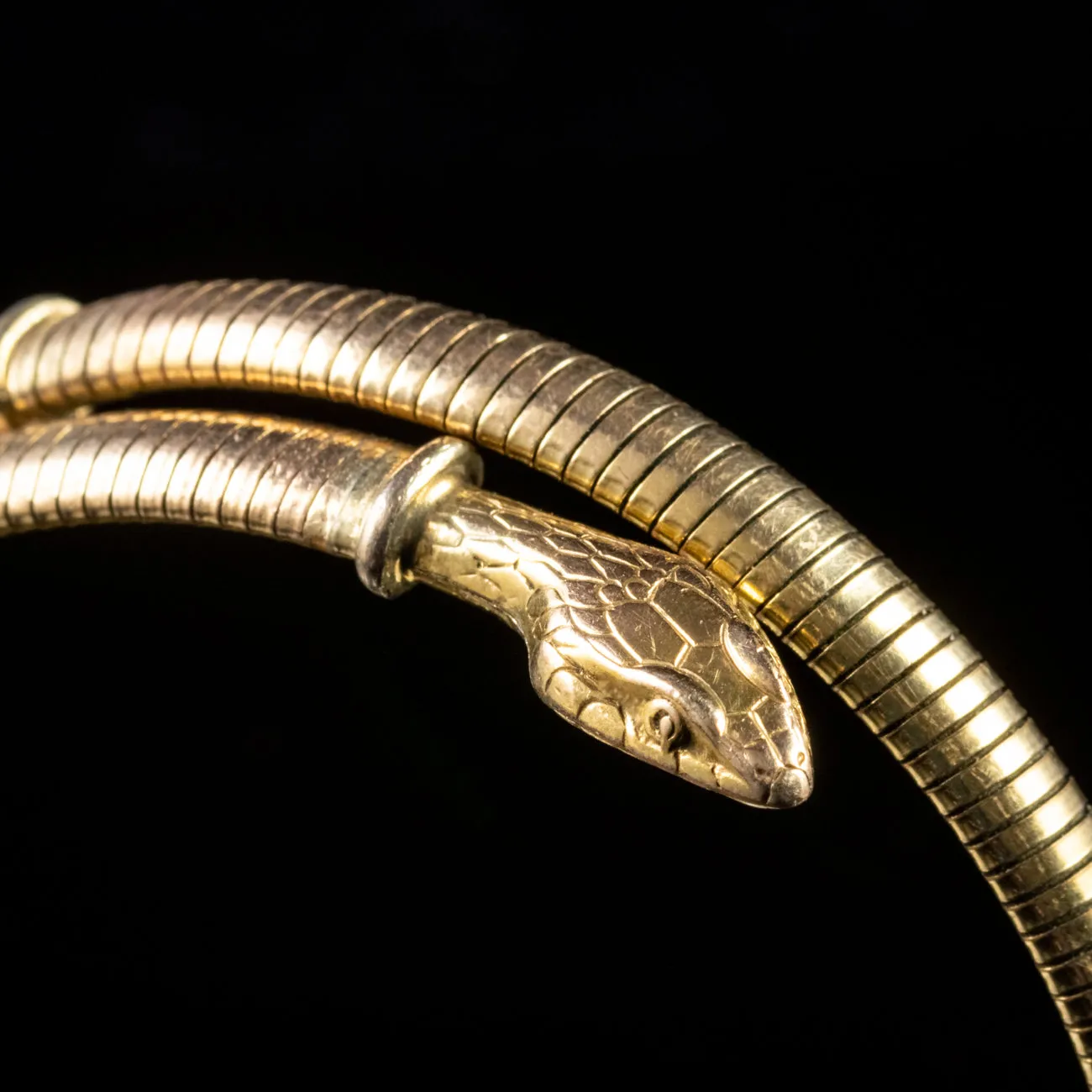 Vintage Snake Bangle 18Ct Rolled Gold