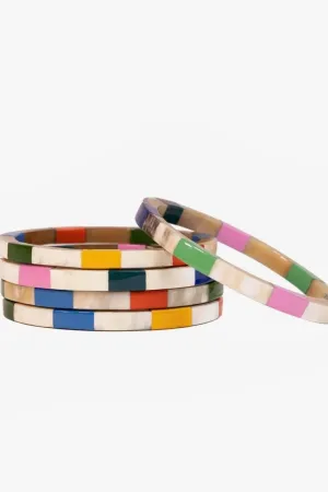 Watercolor Tile Bangle Set