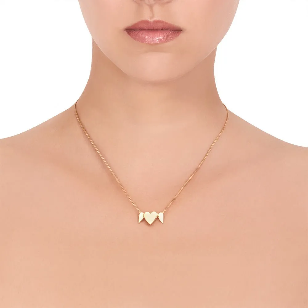 Yellow Gold Endless 3 Heart Necklace