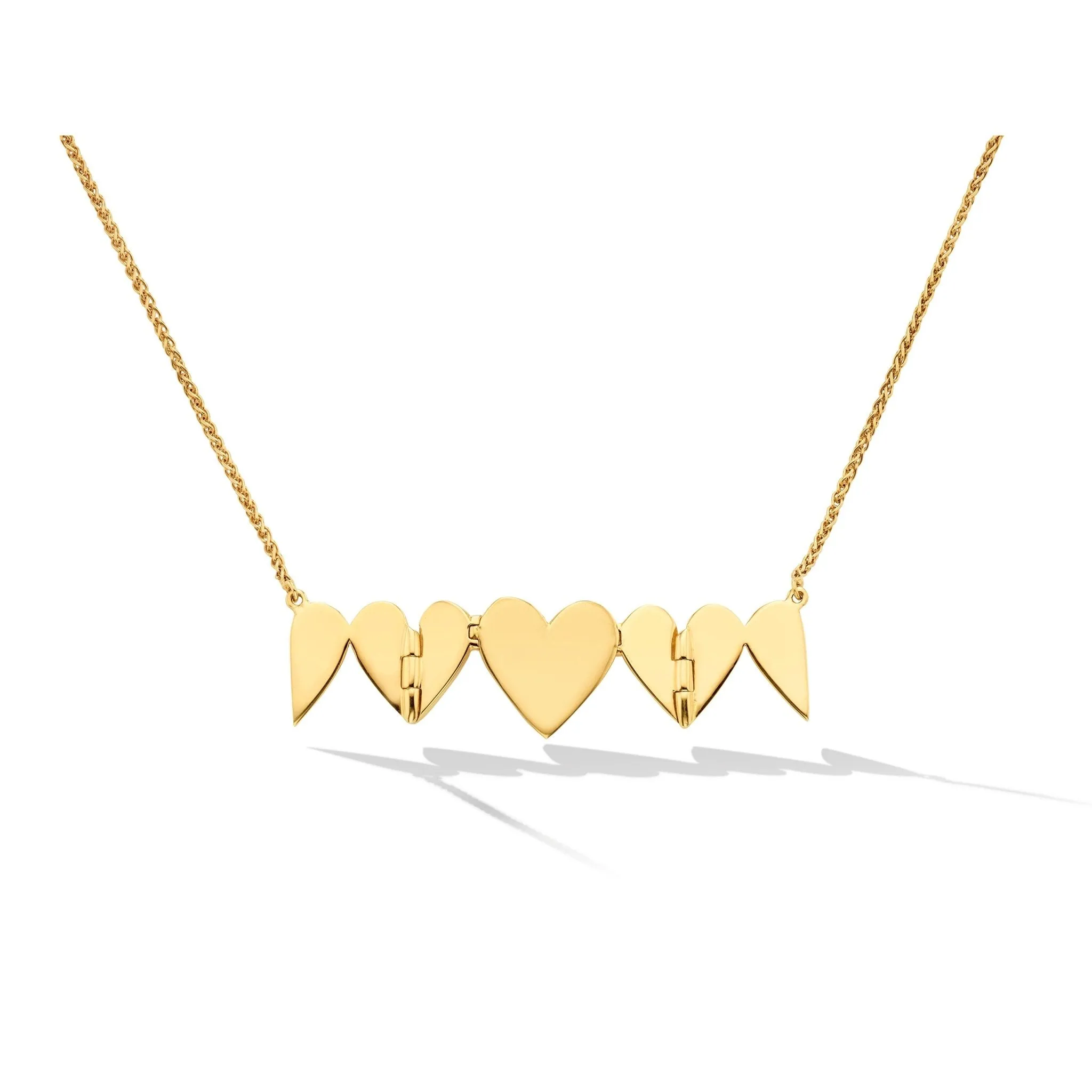 Yellow Gold Endless 3 Heart Necklace